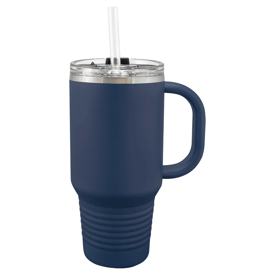 32oz Insulated Tumbler with Straw | Personalized Logo Design Travel Mug - iCustomLabel