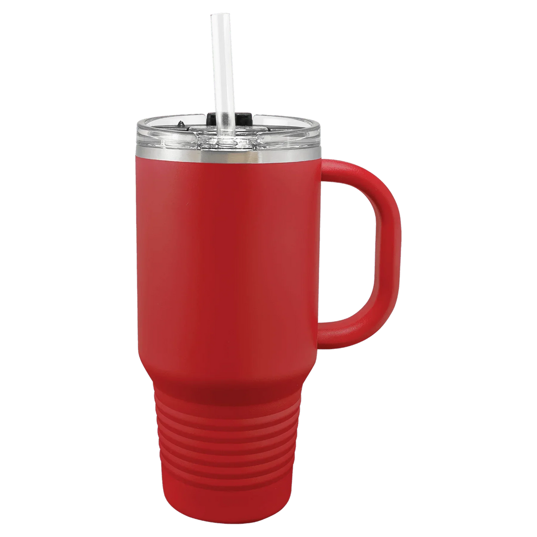 32oz Insulated Tumbler with Straw | Personalized Logo Design Travel Mug - iCustomLabel