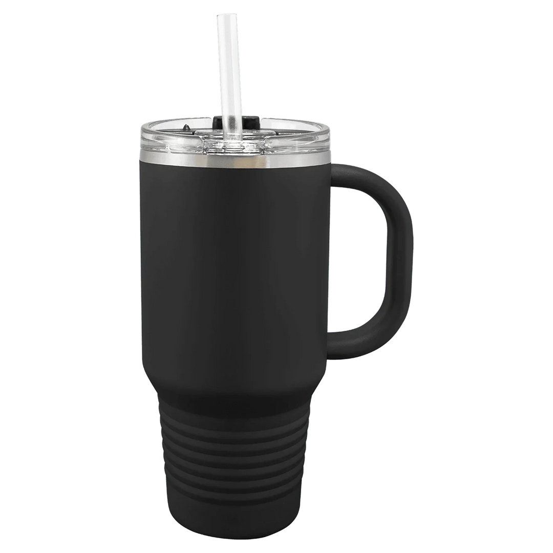 32oz Insulated Tumbler with Straw | Personalized Logo Design Travel Mug - iCustomLabel