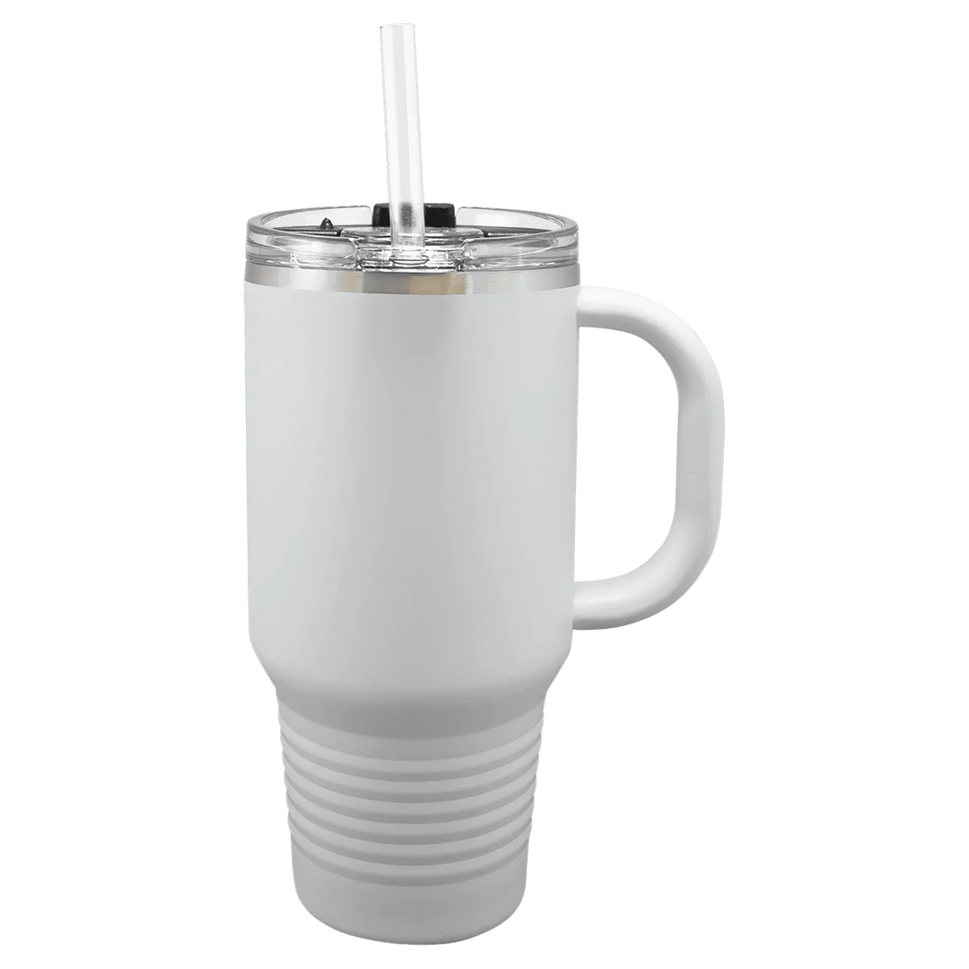 32oz Insulated Tumbler with Straw | Personalized Logo Design Travel Mug - iCustomLabel