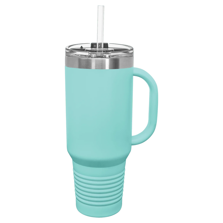 40 oz. Polar Camel High-Endurance Travel Mug with Handle, Snap Lid & Straw- Insulated Powder Coated Tumbler