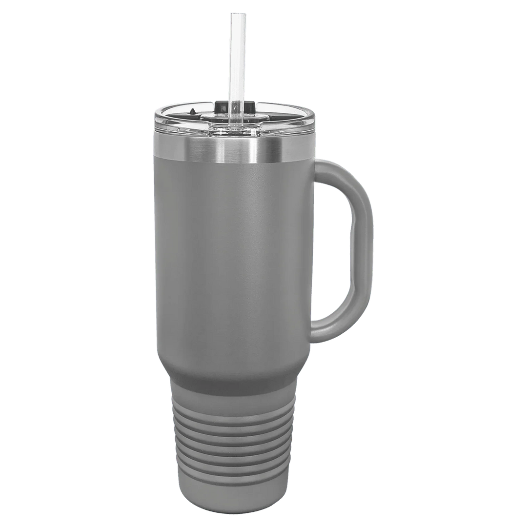 40 oz. Polar Camel High-Endurance Travel Mug with Handle, Snap Lid & Straw- Insulated Powder Coated Tumbler