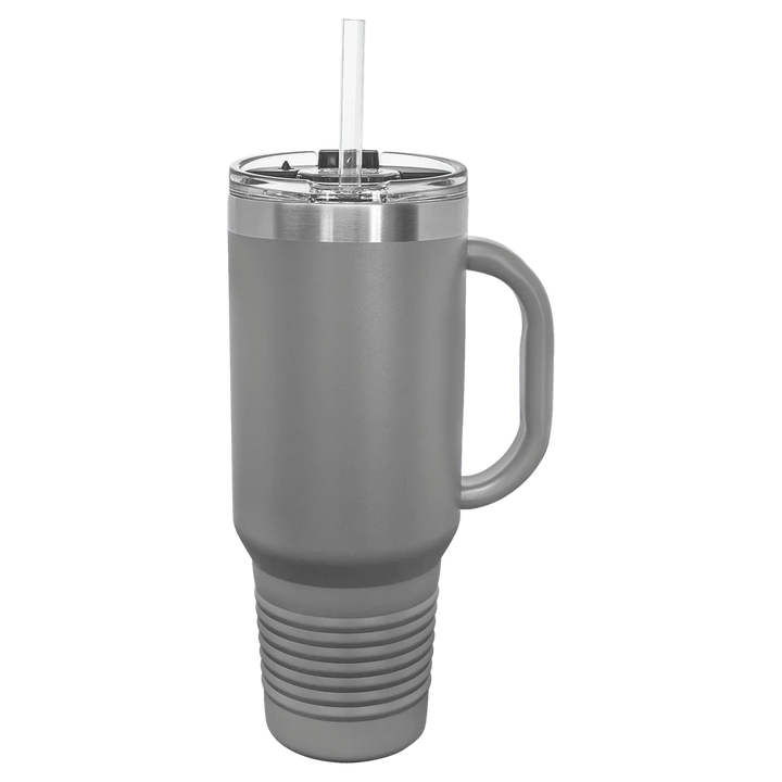40 oz. Polar Camel High-Endurance Travel Mug with Handle, Snap Lid & Straw- Insulated Powder Coated Tumbler