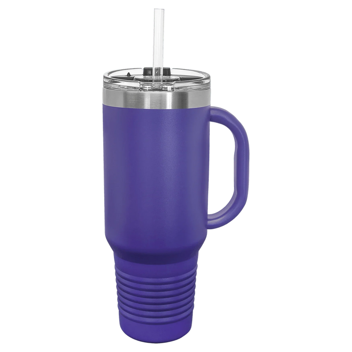 40 oz. Polar Camel High-Endurance Travel Mug with Handle, Snap Lid & Straw- Insulated Powder Coated Tumbler