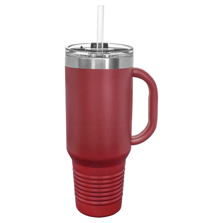 40 oz. Polar Camel High-Endurance Travel Mug with Handle, Snap Lid & Straw- Insulated Powder Coated Tumbler
