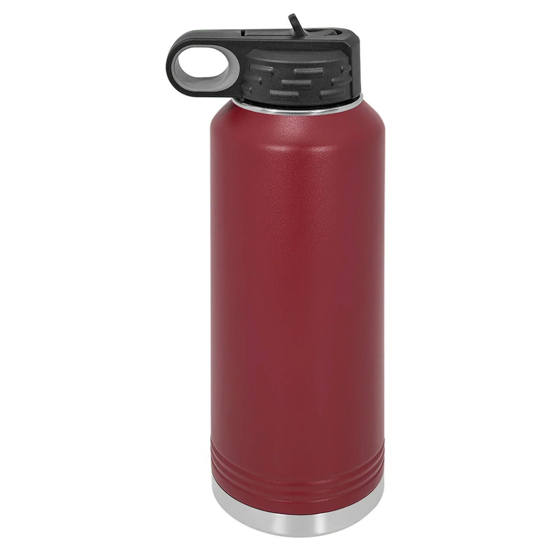 40 oz Water Bottle - Customizable Bottle with Flip Lid - iCustomLabel