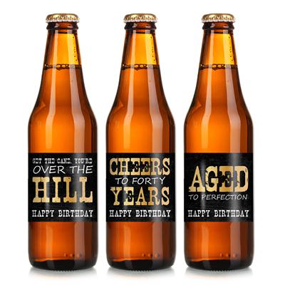 40th Birthday Beer Label Set