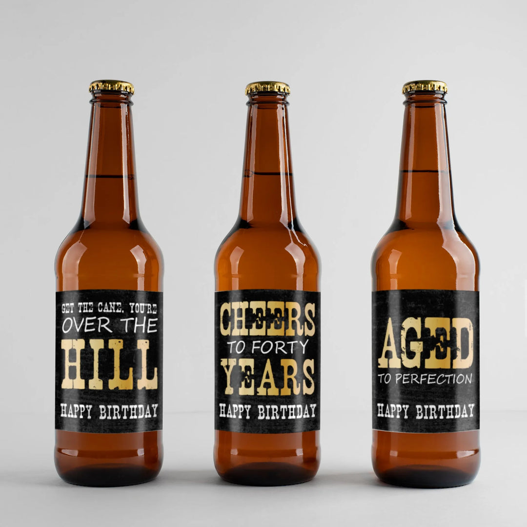 40th Birthday Beer Label Set - iCustomLabel