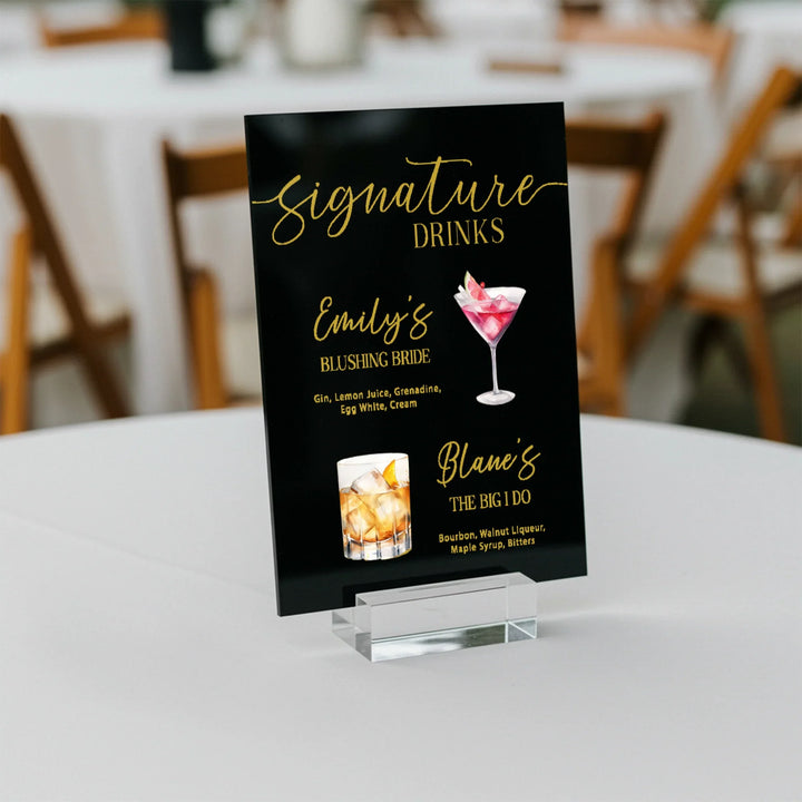 Bride and Groom Cocktails Signature Drink Sign