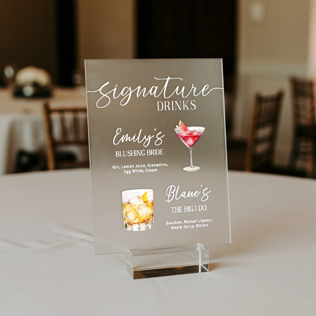 Bride and Groom Cocktails Signature Drink Sign