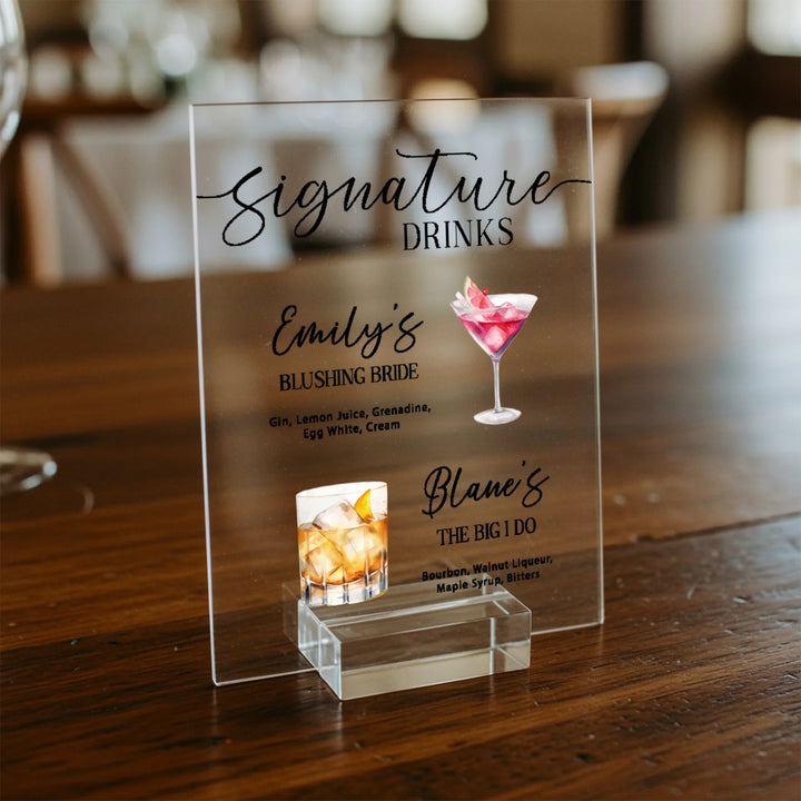 Bride and Groom Cocktails Signature Drink Sign