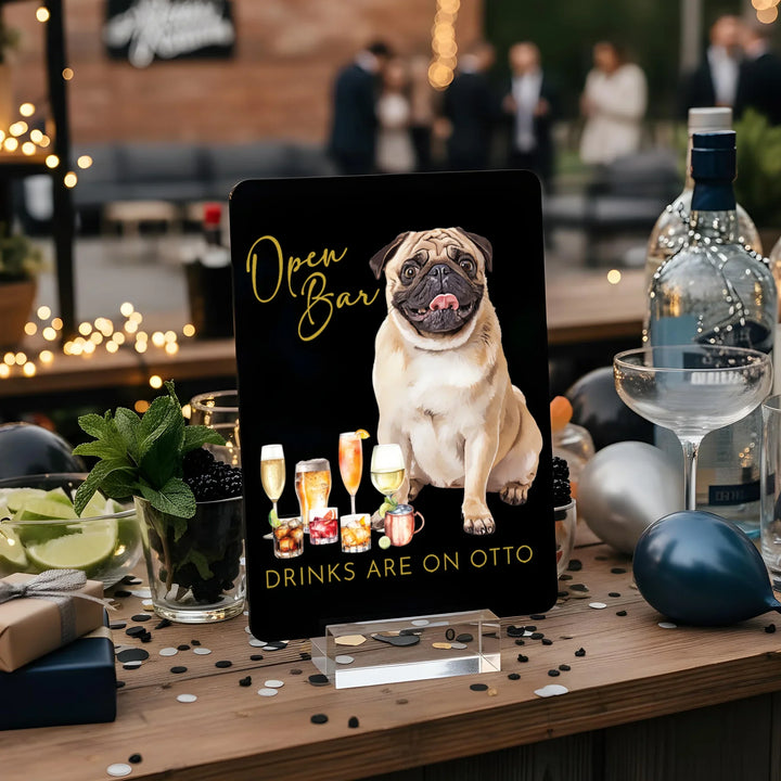 Open Bar Dog Wedding Bar Sign