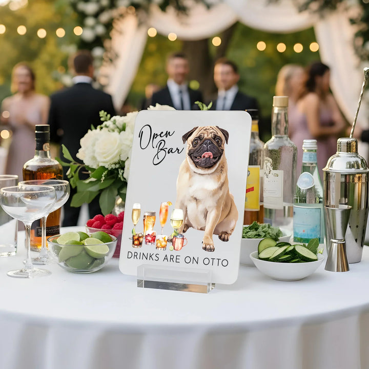 Open Bar Dog Wedding Bar Sign