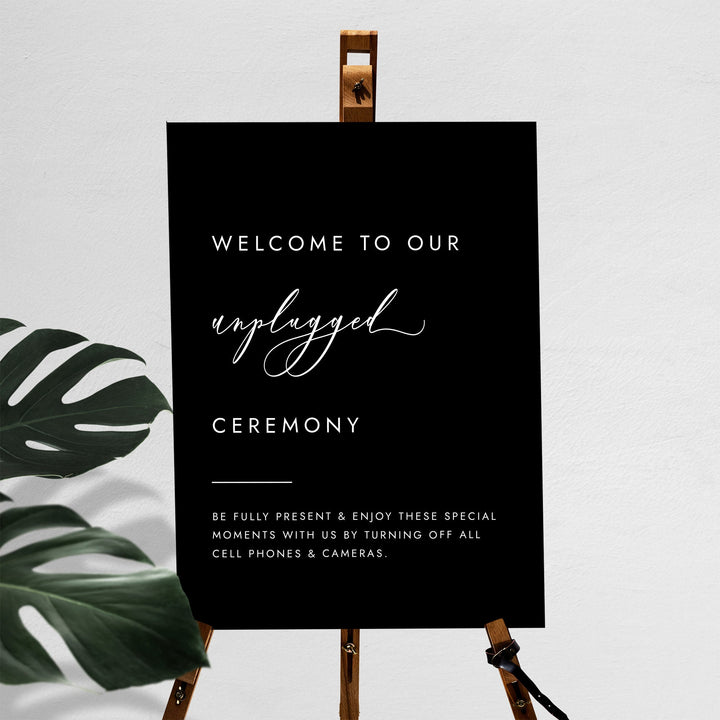 Welcome Unplugged Wedding Sign