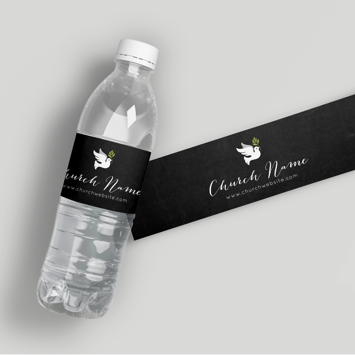 Chalkboard Church Water Bottle Labels