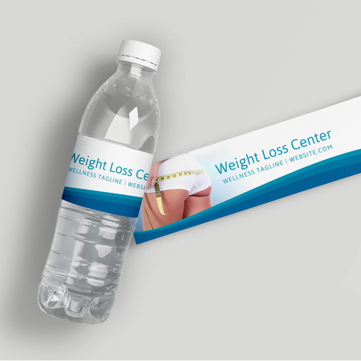 Blue Weight Loss Water Bottle Labels