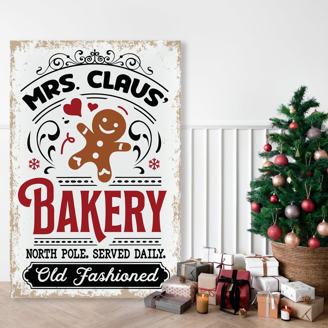 Bakery Mrs Claus Christmas Metal Sign