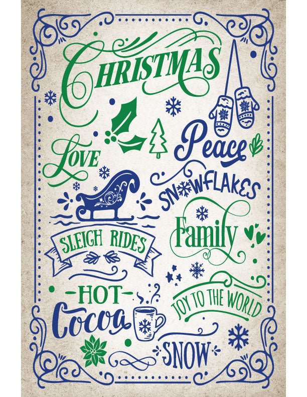 Peace Christmas Metal Sign