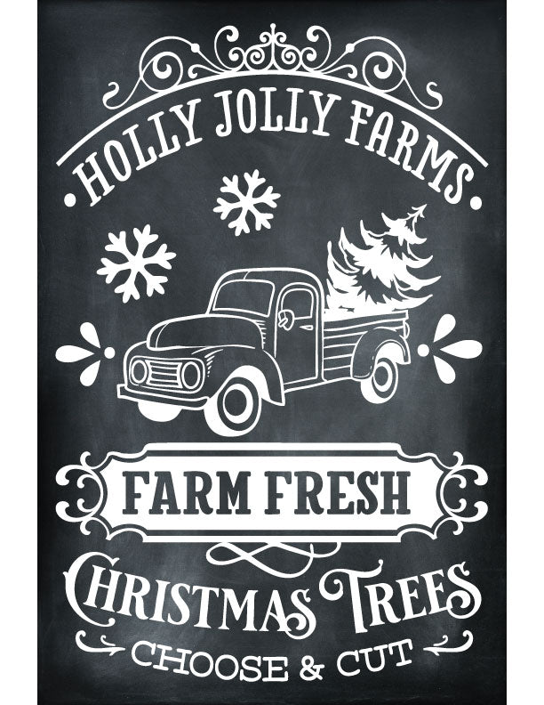 Holly Jolly Christmas Metal Sign