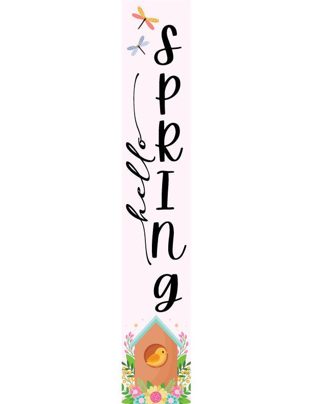 Floral Spring Leaner Welcome Sign