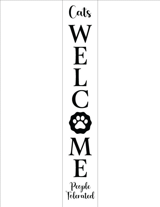 Cat Outline Welcome Sign