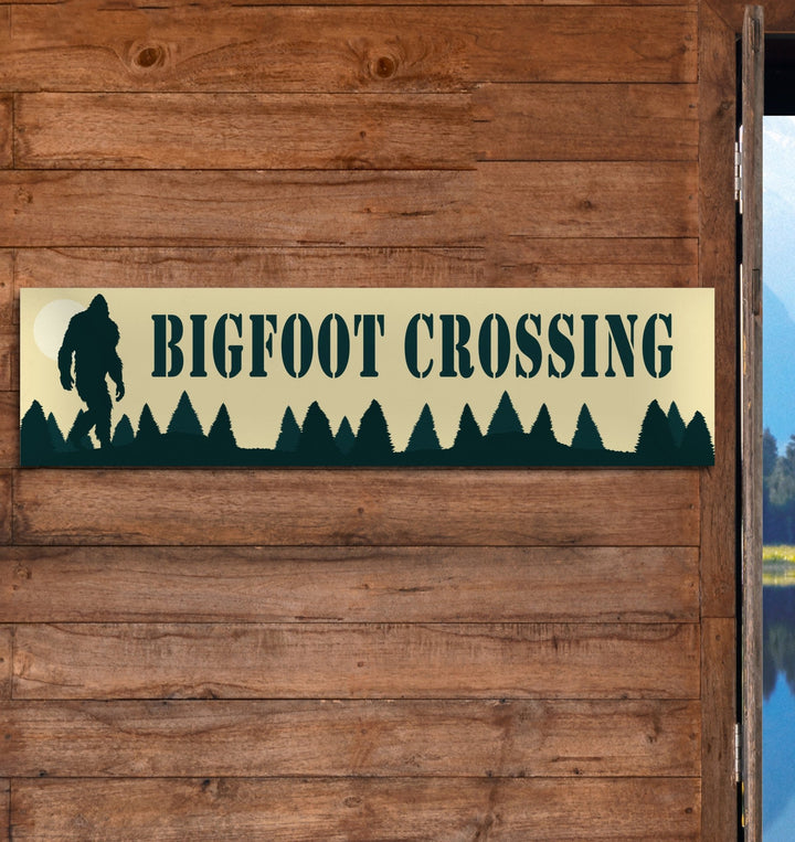 Bigfoot Crossing Metal Sign