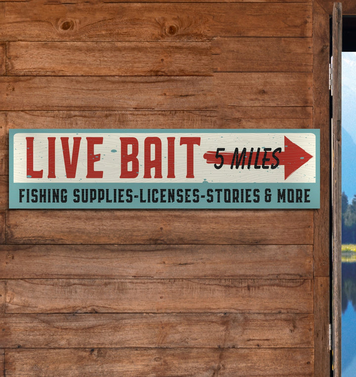 Live Bait Metal Beach House Sign