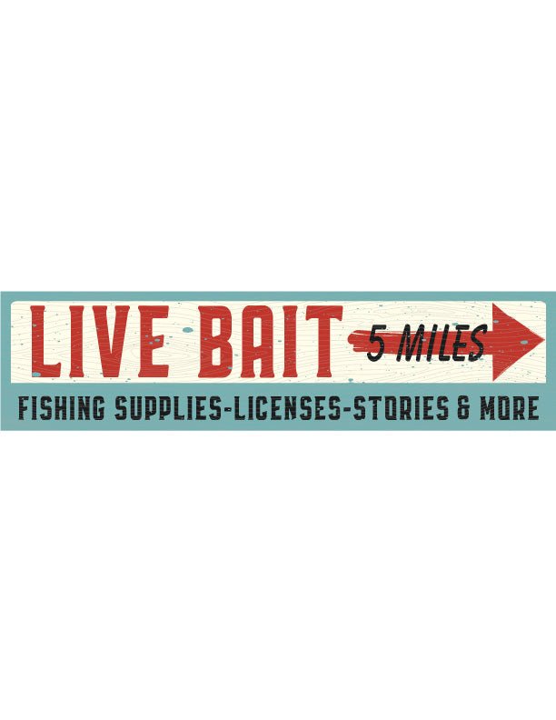 Live Bait Metal Beach House Sign