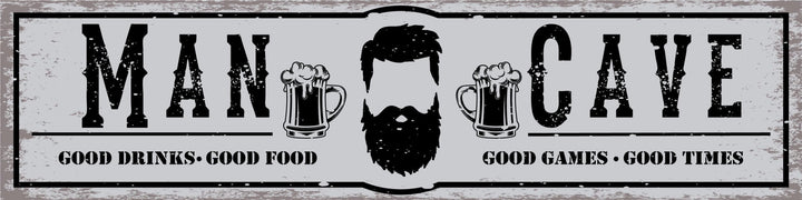 Beard Man Cave Metal Sign