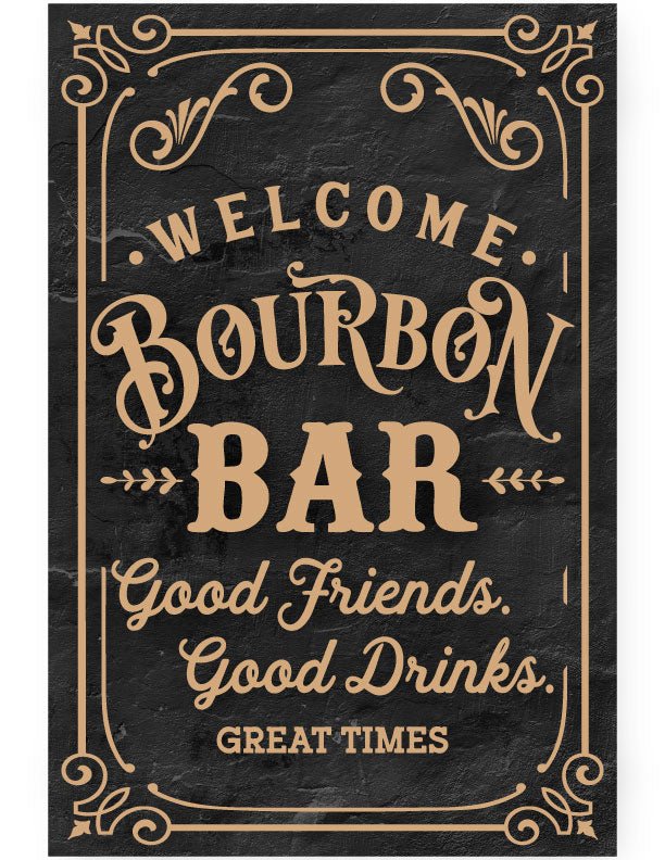 Bourbon Bar Metal Sign