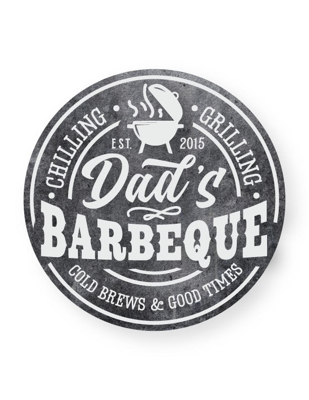 Dad's Barbeque Metal Sign