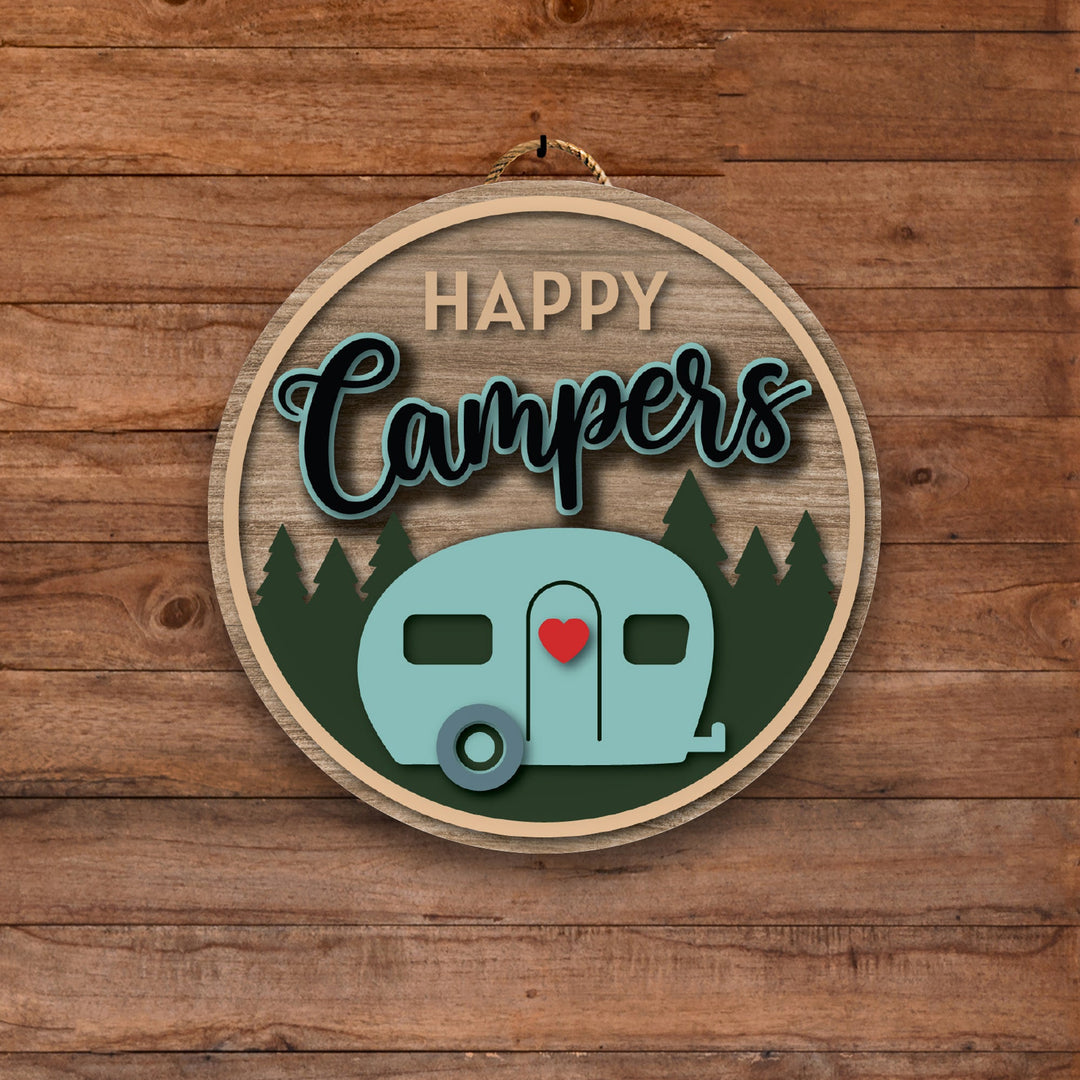Happy Campers Front Door Decor