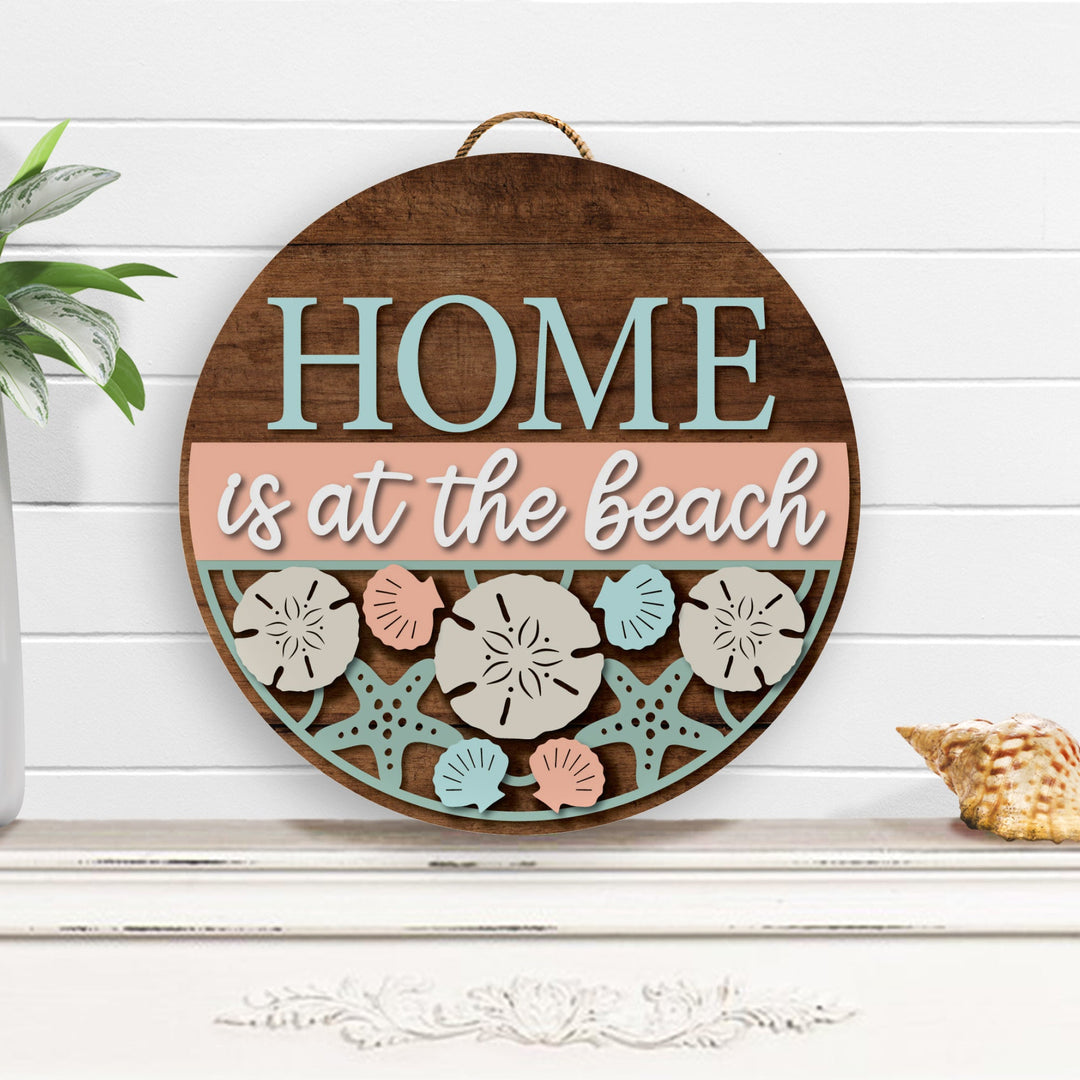 Home Is At The Beach Front Door Decor