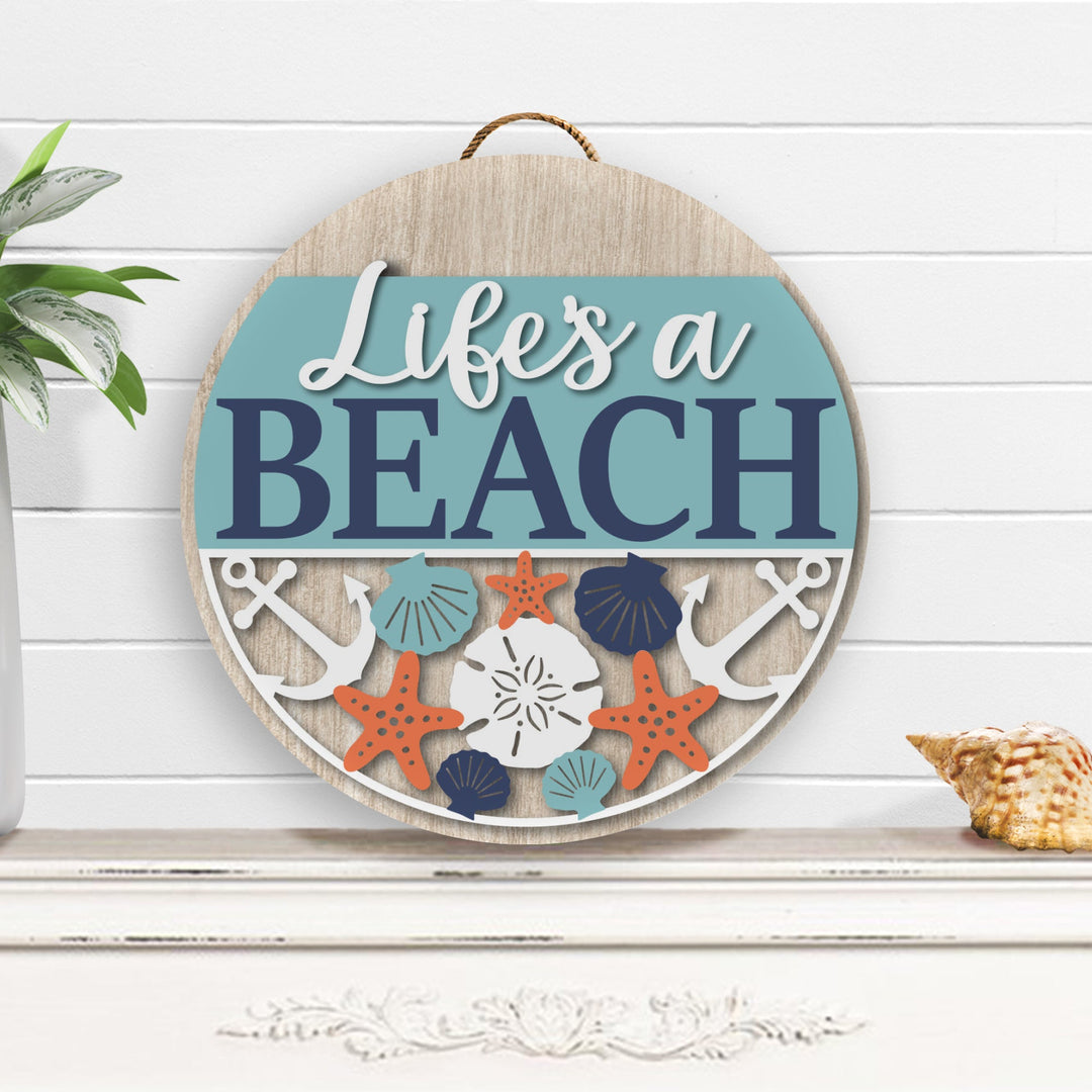 Life's A Beach Front Door Decor