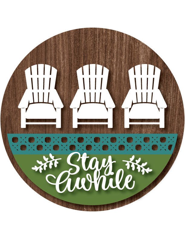 Stay Awhile Porch Sign Decor