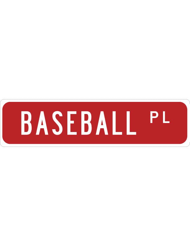 Baseball Street Sign Metal Sign