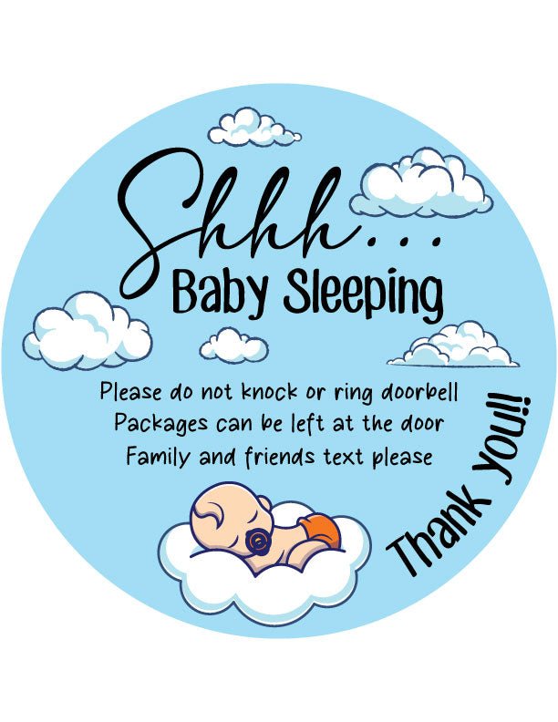 Blue Sleeping Baby Front Door Decor