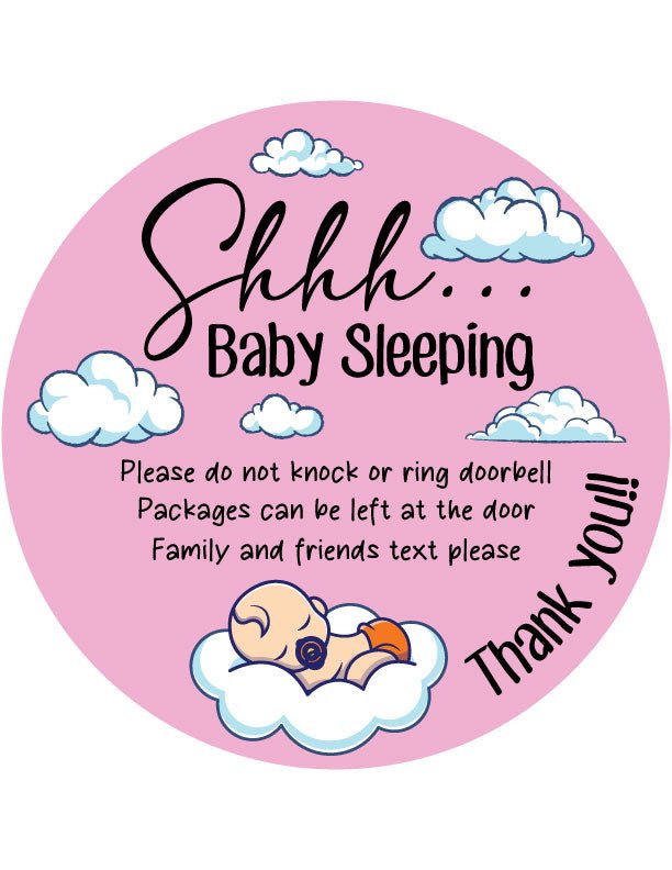 Pink Sleeping Baby Front Door Decor