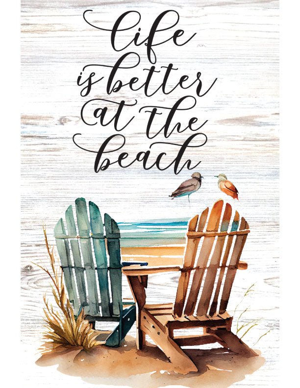 Beach Chairs Metal Garden Flag