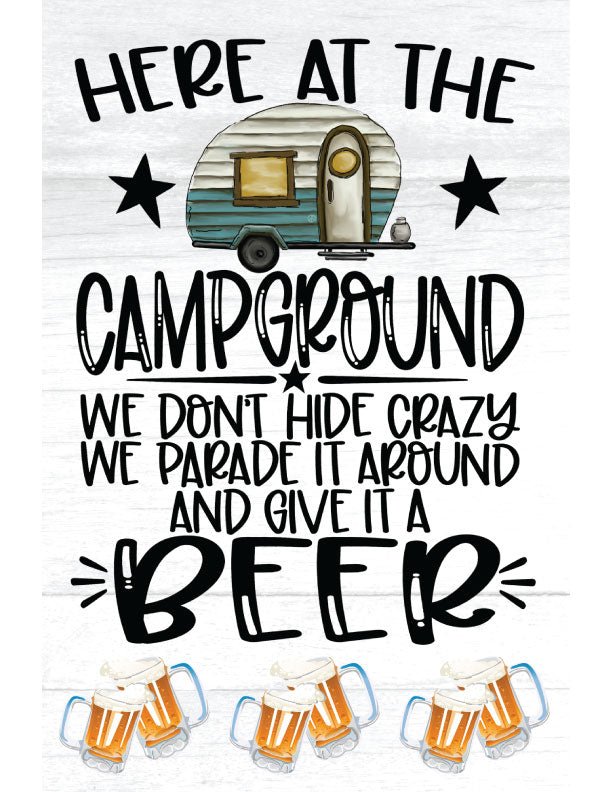 Beer Campground Metal Garden Flag