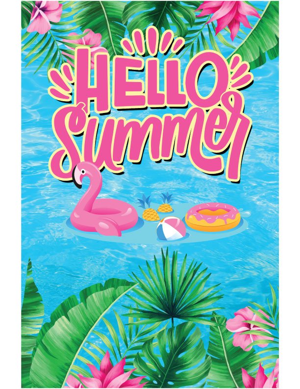 Hello Summer Metal Garden Flag