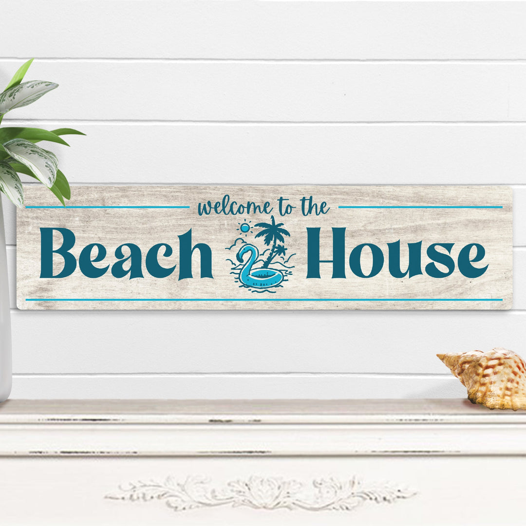 Beach House Welcome Metal Sign