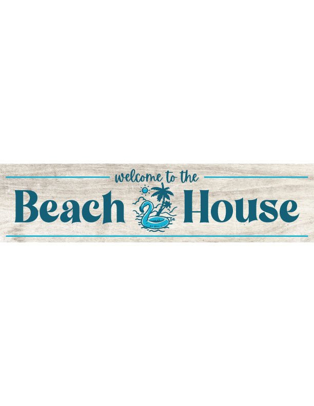 Beach House Welcome Metal Sign