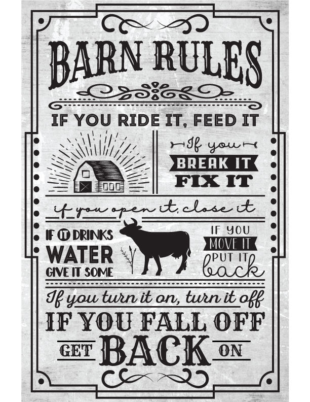 Barn Rules Metal Sign