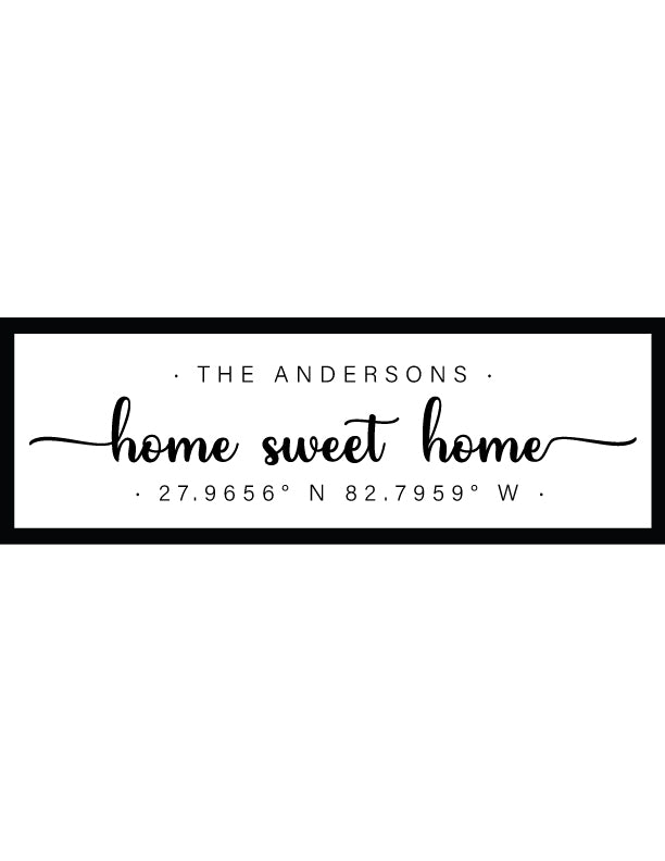 Sweet Home Coordinates Wall Decor - Quote Signs