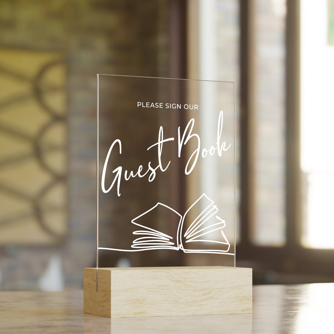 Illustrated Guest Book Wedding Table Sign