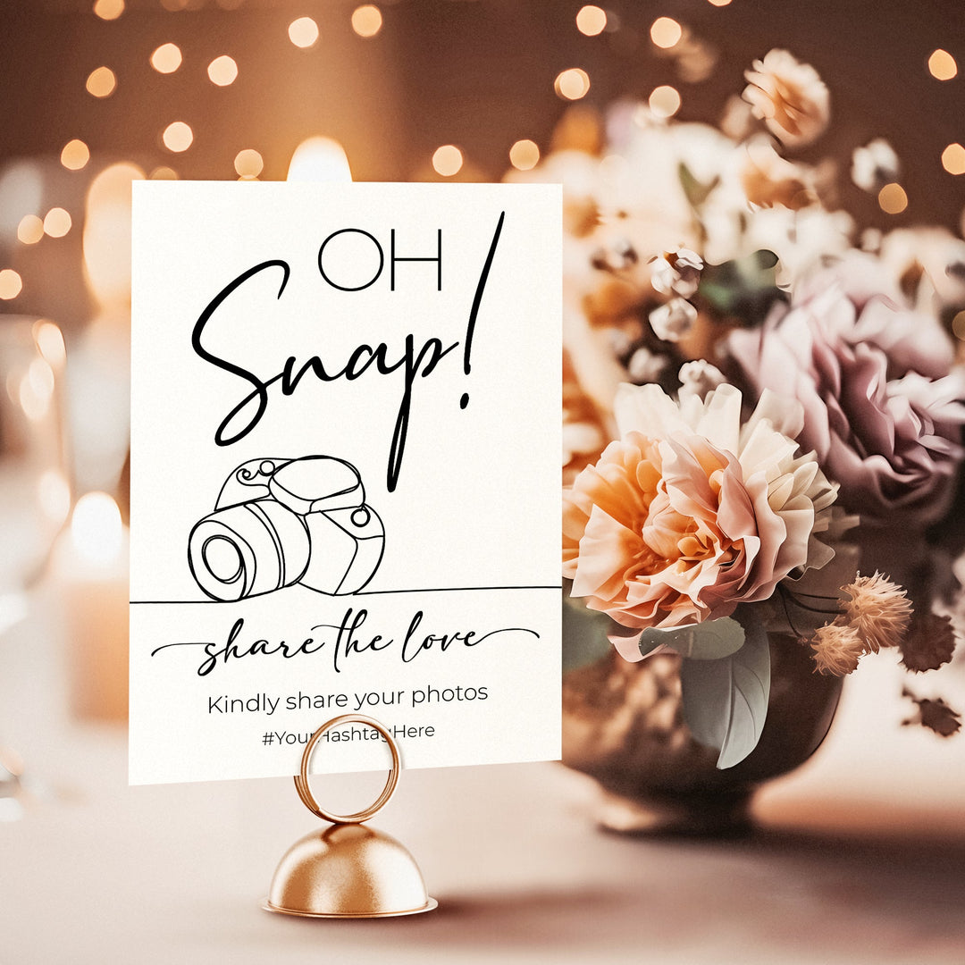 Oh Snap Wedding Table Sign
