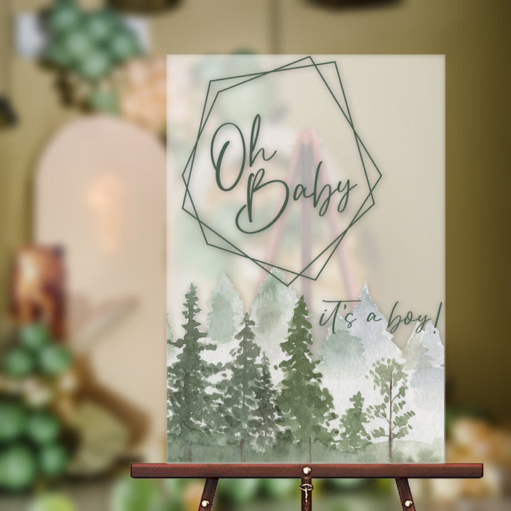 Forest Oh Baby Shower Sign