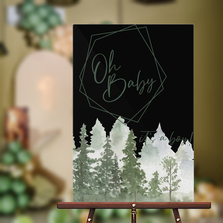 Forest Oh Baby Shower Sign