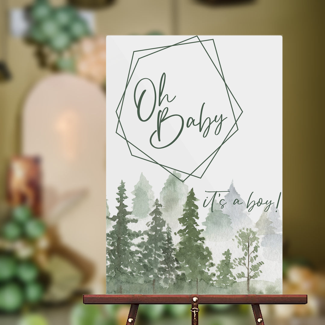 Forest Oh Baby Shower Sign